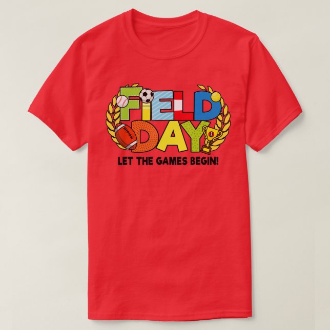 Camiseta Maestra del Día de la Escuela deja que los juegos  (Diseño del anverso)