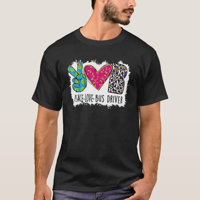 Camiseta Maestra Diversión Paz Amor Conductor de Leopardo C (Anverso)