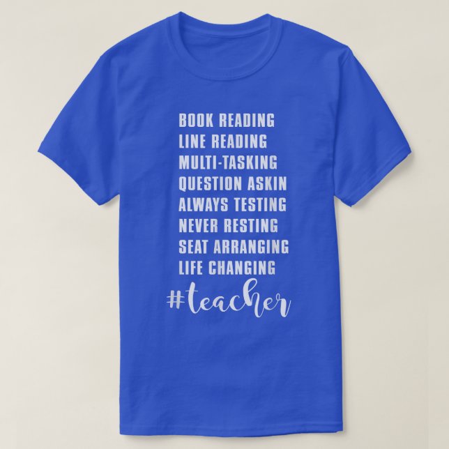 Camiseta Maestra divertida maestra de lectura de línea de l (Diseño del anverso)