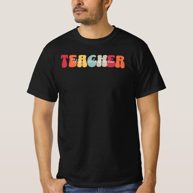 Camiseta Maestra-Educación-Enseñanza-Retro-Funny (Anverso)