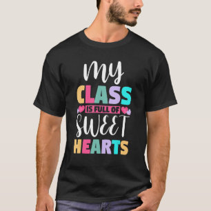 Camiseta Maestra El día de San Valentín Mi Clase Está Llena