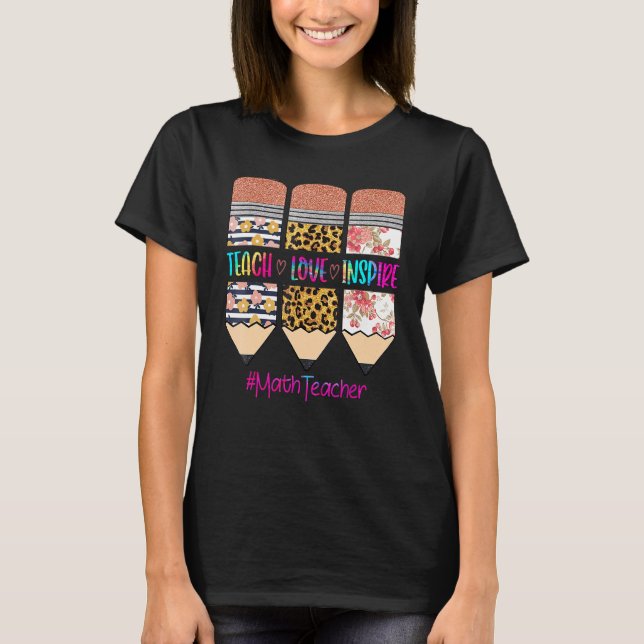 Camiseta Maestra Enseñar amor Inspire Lápiz Leopardo (Anverso)