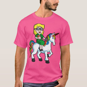 Camiseta Maestra Escolar Viajando A Unicornio Mágico De Vue