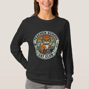 Camiseta Maestra Escuela Gato Diseño de Gatito Lindo - Sch