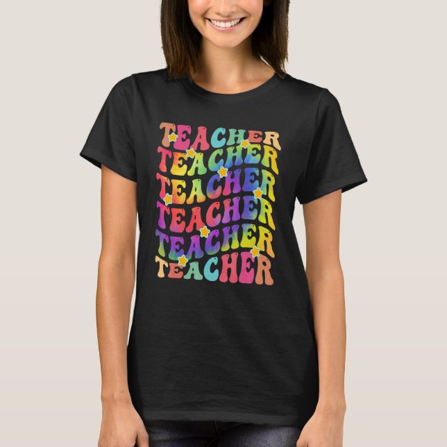 Camiseta Maestra Escuela Primaria Colorida Inspiradora T (Anverso)