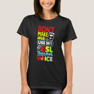 Camiseta Maestra Esl Maestría Lingüista Multilingüe