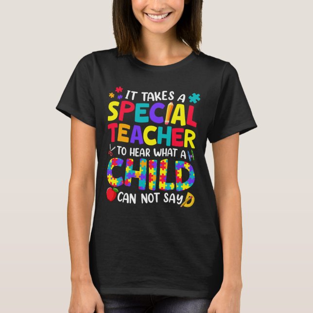 Camiseta Maestra Especial Para Oír Lo Que El Autismo Infant (Anverso)