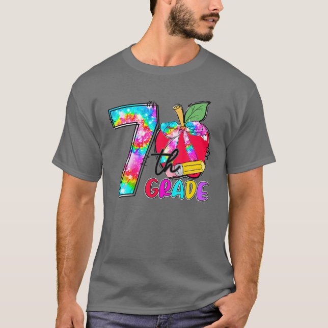 Camiseta Maestra Estudiante De 7º Grado De Apple De Tye De  (Anverso)