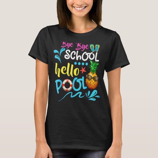 Camiseta Maestra Estudiante Summer Bye Bye School Hello Poo (Anverso)