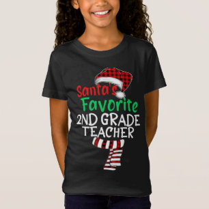 Camiseta Maestra favorita de 2º grado de Santa Claus Navida