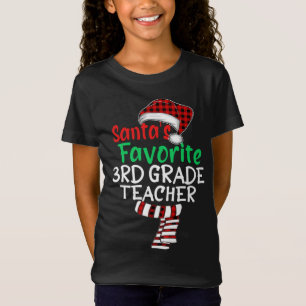 Camiseta Maestra favorita de tercer grado de Santa Claus Na