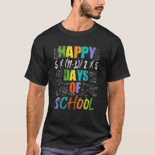 Camiseta Maestra feliz 100° día de ecuaciones escolares 3