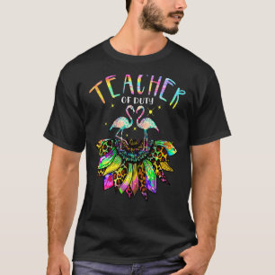 Camiseta Maestra Fuera de servicio Girasol Flamingo Tie Dye