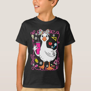 Camiseta Maestra Gansa Tonta Coqueta Retro Preppy Volver A 