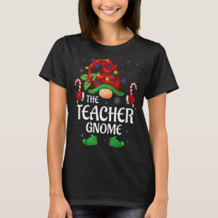 Camiseta Maestra Gnome Búfalo Red Plaid Mateo Familia Ch