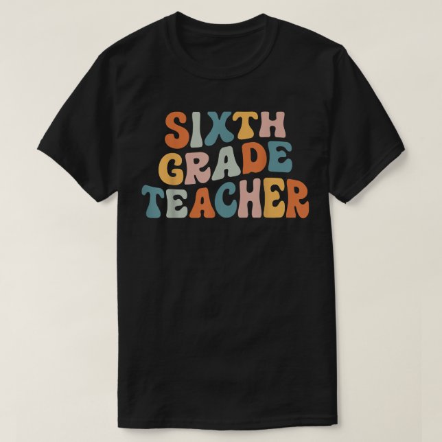 Camiseta Maestra Groovy de 6º grado Retro Sith (Diseño del anverso)