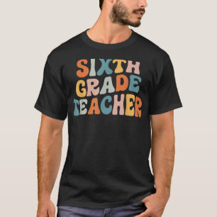 Camiseta Maestra Groovy de 6º grado Retro Sith
