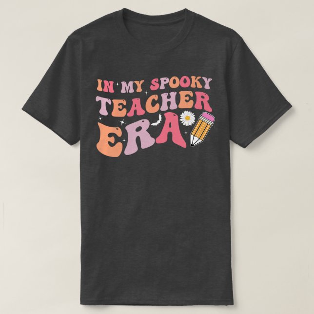 Camiseta Maestra Groovy de Halloween (Diseño del anverso)
