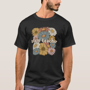 Camiseta Maestra Groovy STEM Flores Orgullosa profesora de 