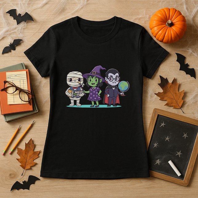Camiseta Maestra Halloween Mami, Bruja y Vampiro (Subido por el creador)