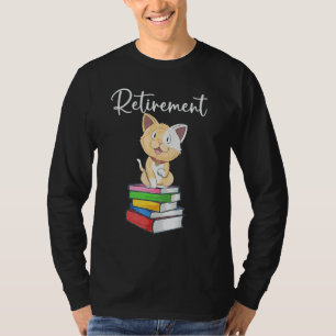 Camiseta Maestra Jubilada  Gato  Libros Para Mi Padre Jubil