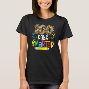 Camiseta Maestra Leopardo 100 Días Más Inteligente 100º Día