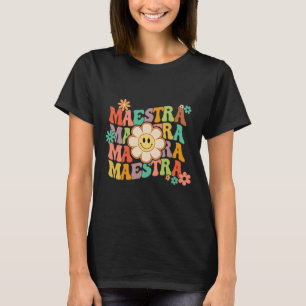 Camiseta Maestra Linda Flor de Margarita Profesora de Españ