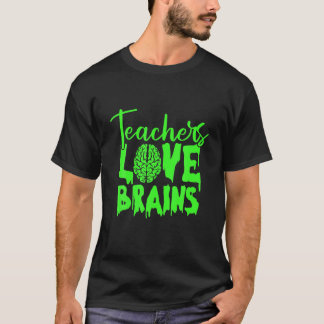 Camiseta Maestra Love Brains Lazy Halloween Costume Funny Z