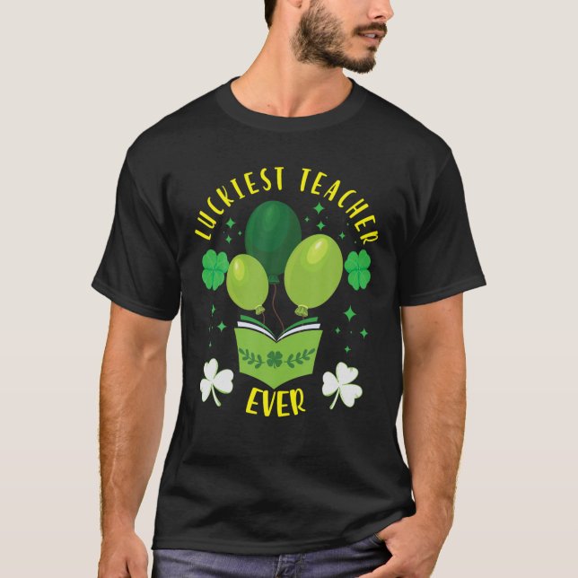 Camiseta Maestra más afortunada que nunca Shamrock St Patri (Anverso)