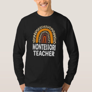 Camiseta Maestra Montessori Leopardo Apreciación Arcoíris T