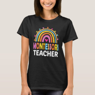 Camiseta Maestra Montessori Leopardo Apreciación Arcoíris T