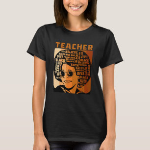 Camiseta Maestra mujer negra afro inteligente americana afr