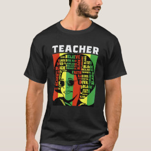 Camiseta Maestra mujer negra afro inteligente americana afr