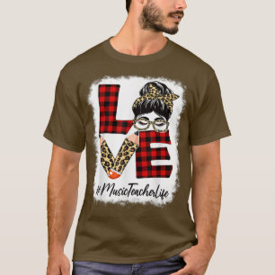 Camiseta Maestra musical ama al desordenado Bun Leopard de