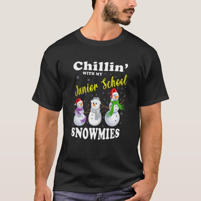 Camiseta Maestra navidad Chillin Con Mi Sn De La Escuela Ju (Anverso)