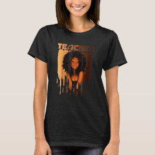 Camiseta Maestra negra Afro Melanin Mon de historia negra