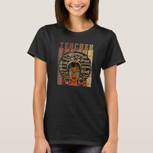 Camiseta Maestra negra afro retro a tono negro