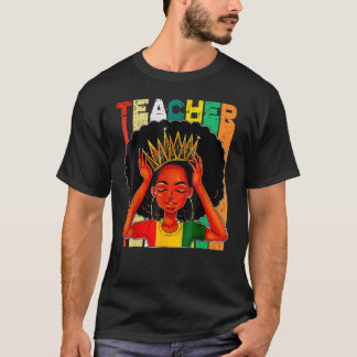 Camiseta Maestra negra afro retro a tono negro