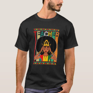 Camiseta Maestra negra afro retro a tono negro