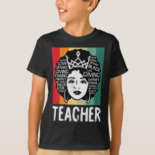Camiseta Maestra negra Afro Retro Mes de Historia Negra
