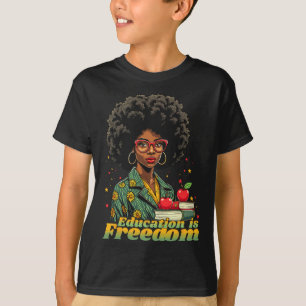 Camiseta Maestra negra Afro Retro Mes de Historia Negra