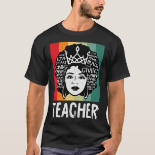 Camiseta Maestra negra Afro Retro Mes de Historia Negra