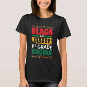 Camiseta Maestra negra de primer grado y con clase de histo