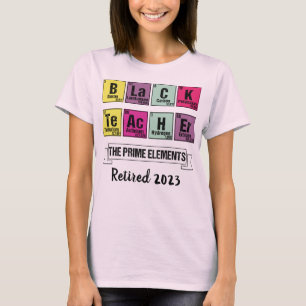 Camiseta Maestra negra de química retirada en el moderno Me