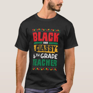 Camiseta Maestra negra de sexto grado y con clase de histor