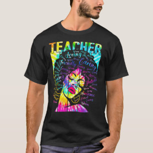 Camiseta Maestra negra de tinte, afro de pelo africano natu