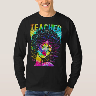 Camiseta Maestra negra de tinte, afro de pelo africano natu