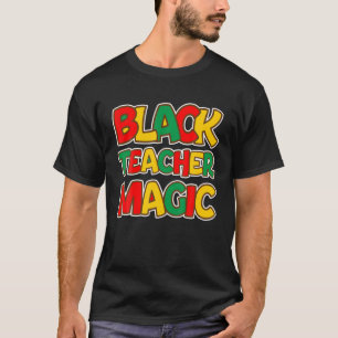 Camiseta Maestra negra educadores mágicos Mes de historia n
