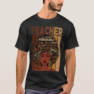 Camiseta Maestra Negra Inteligente Amor Afro Melanina Mujer