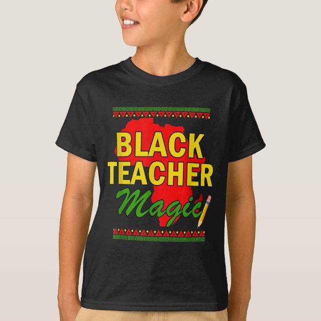 Camiseta Maestra negra maestra maestra de magia mes de hist (Anverso)
